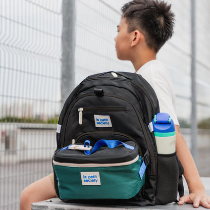 A primary school boy with the LPS kids essential school bundle.