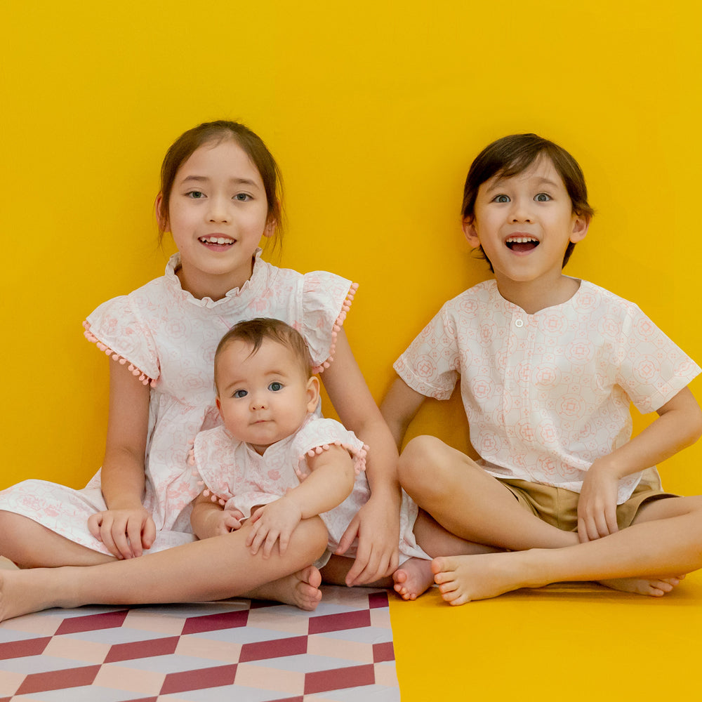 Chinese Motif Series - Baby Girl Dress in Pink Floral Motif by Le Petit Society — image 3