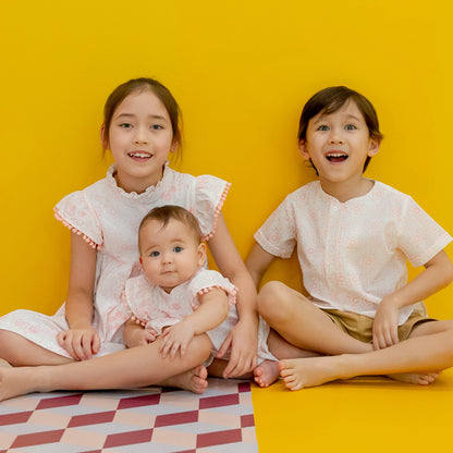 Chinese Motif Series - Baby Girl Dress in Pink Floral Motif by Le Petit Society — image 3