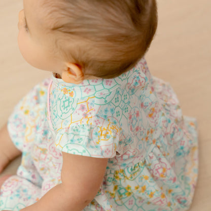Chinese Motif Series - Baby Girl Jersey Cheongsam in Pastel Rainbow Motif by Le Petit Society — image 3