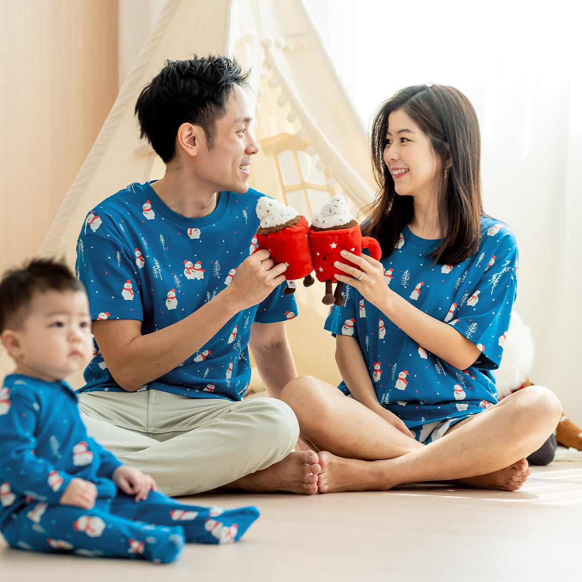 Adult Organic Tee in Christmas Snowman Print (Personalisable) by Le Petit Society — image 6