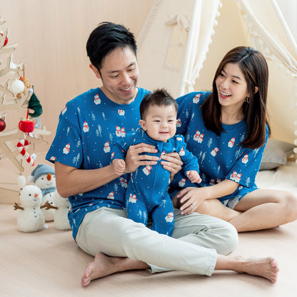 Adult Organic Tee in Christmas Snowman Print (Personalisable) by Le Petit Society — image 3