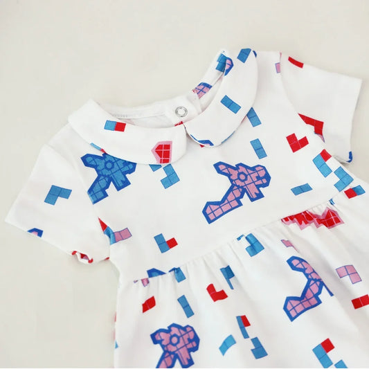 A Singapore Series - Baby Girl Dress in Dragon Playground Print by Le Petit Society — image 2