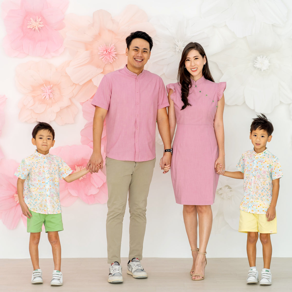 Chinese Motif Series - Ladies Cheongsam Slit Dress in Pink by Le Petit Society — image 3