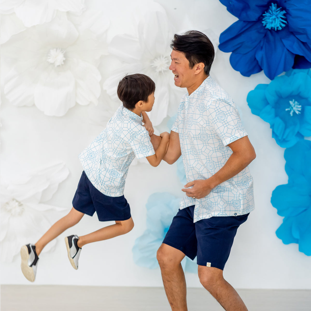 Chinese Motif Series - Men's Shirt in Blue Orchid Motif - Relaxed Fit by Le Petit Society — image 6