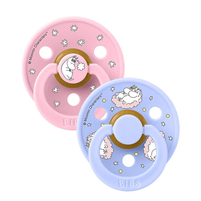 Colour Pacifier Twin Pack Dreaming Latex (Baby Pink Mix) by BIBS x Moomins