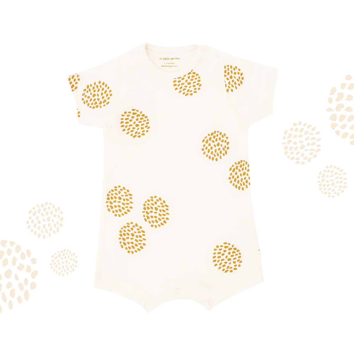 Baby Organic Short Sleeve Romper in Dandelion Print (Personalisable) by Le Petit Society — image 10