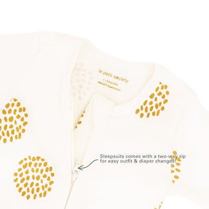 Baby Organic Zip Sleepsuit in Dandelion Print by Le Petit Society — image 9