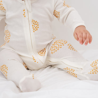Baby Organic Zip Sleepsuit in Dandelion Print by Le Petit Society — image 8