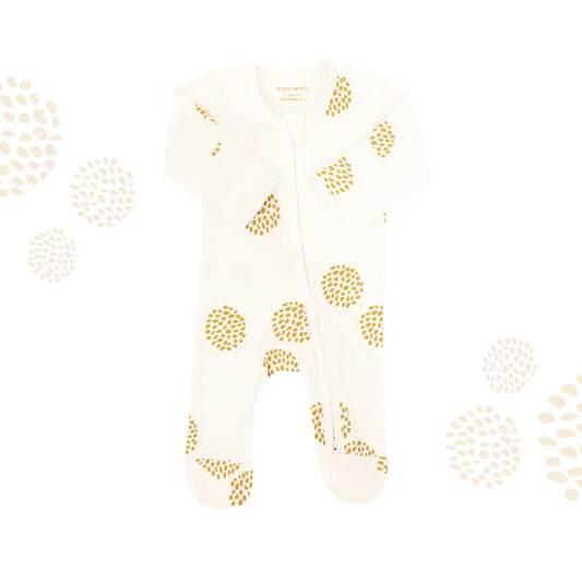 Baby Organic Zip Sleepsuit in Dandelion Print by Le Petit Society — image 2