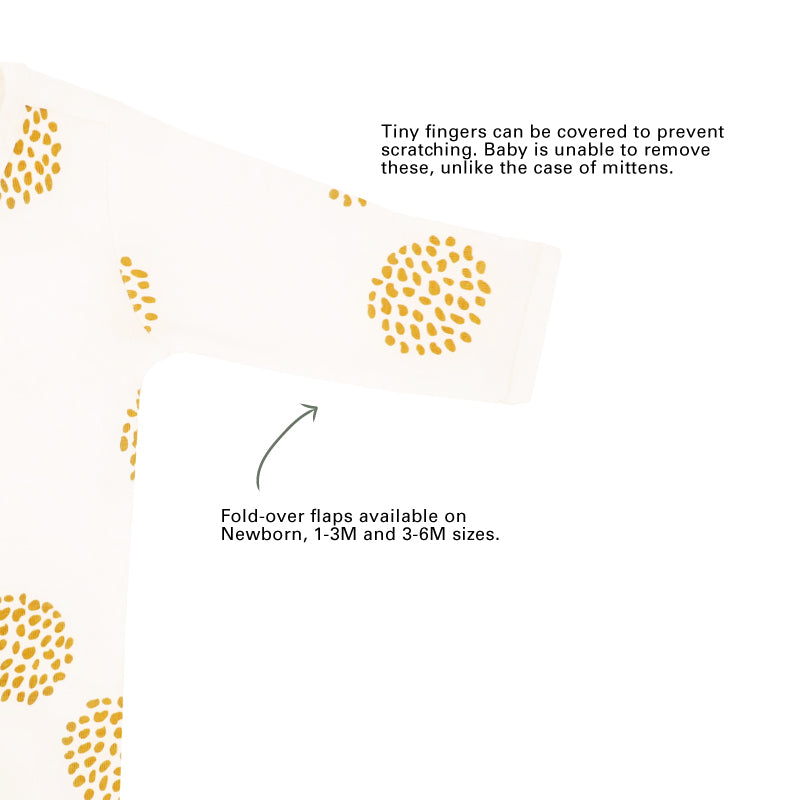 Baby Organic Zip Sleepsuit in Dandelion Print by Le Petit Society — image 6
