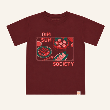 A Singapore Series - Dim Sum Society Kids Tee in Maroon by Le Petit Society — image 8