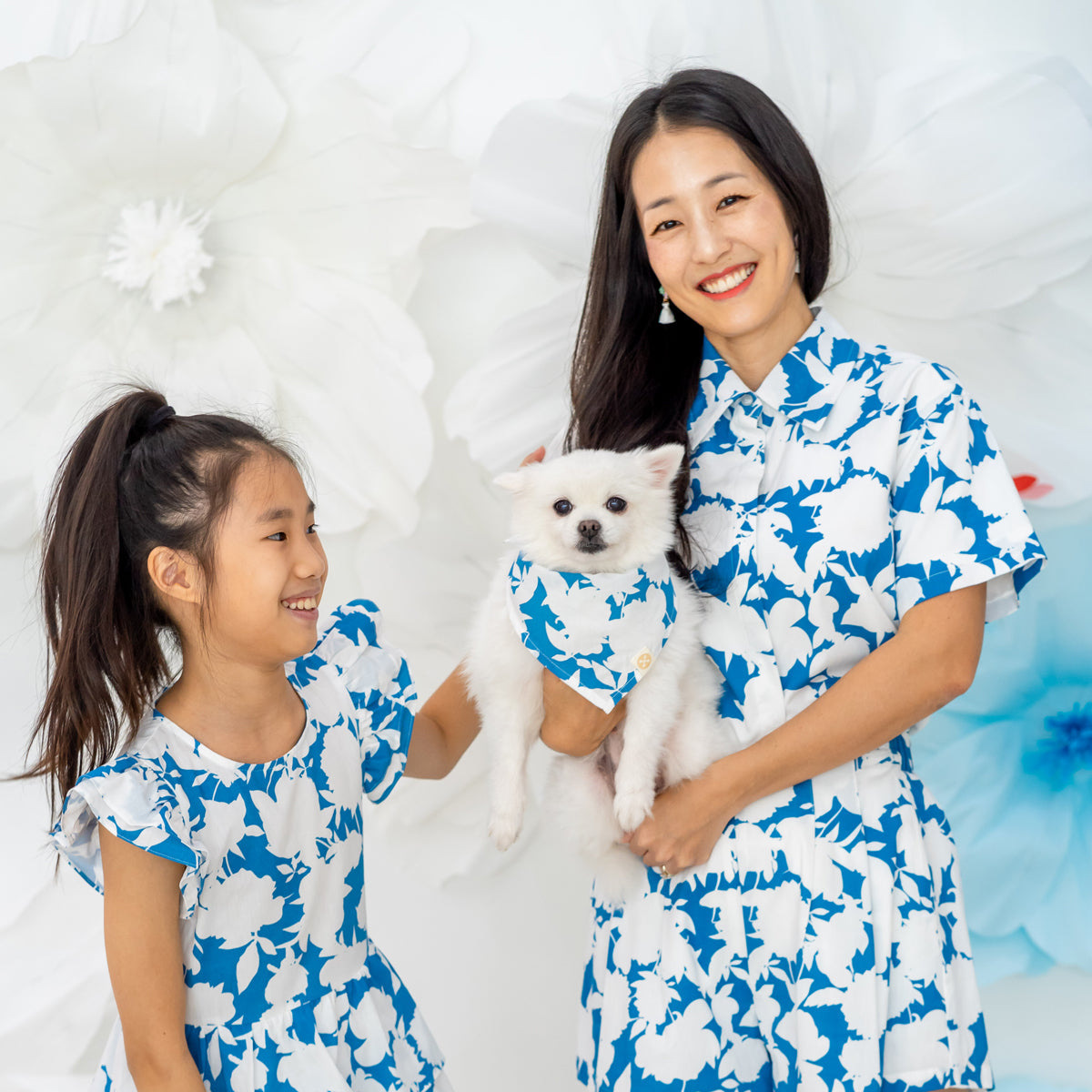 Garden Series - Pet Bandana in Blue Floral (Personalisable) by Le Petit Society — image 3