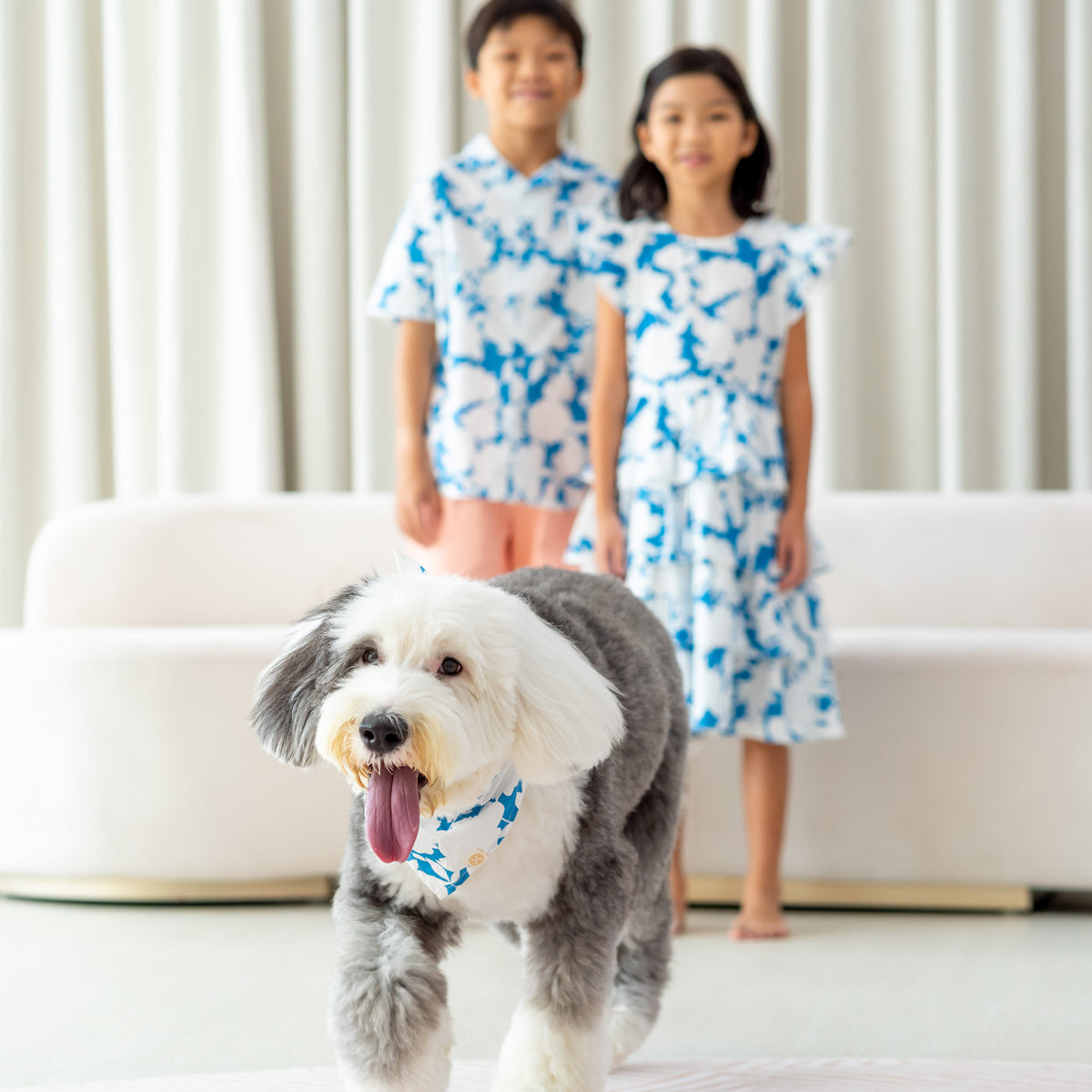Garden Series - Pet Bandana in Blue Floral (Personalisable) by Le Petit Society — image 8