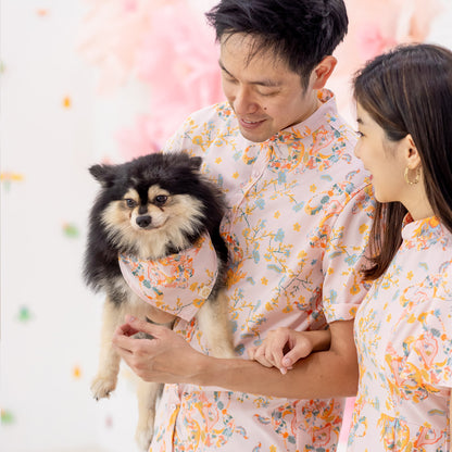 Dragon Series - Pet Bandana in Pink Floral (Personalisable) by Le Petit Society — image 4