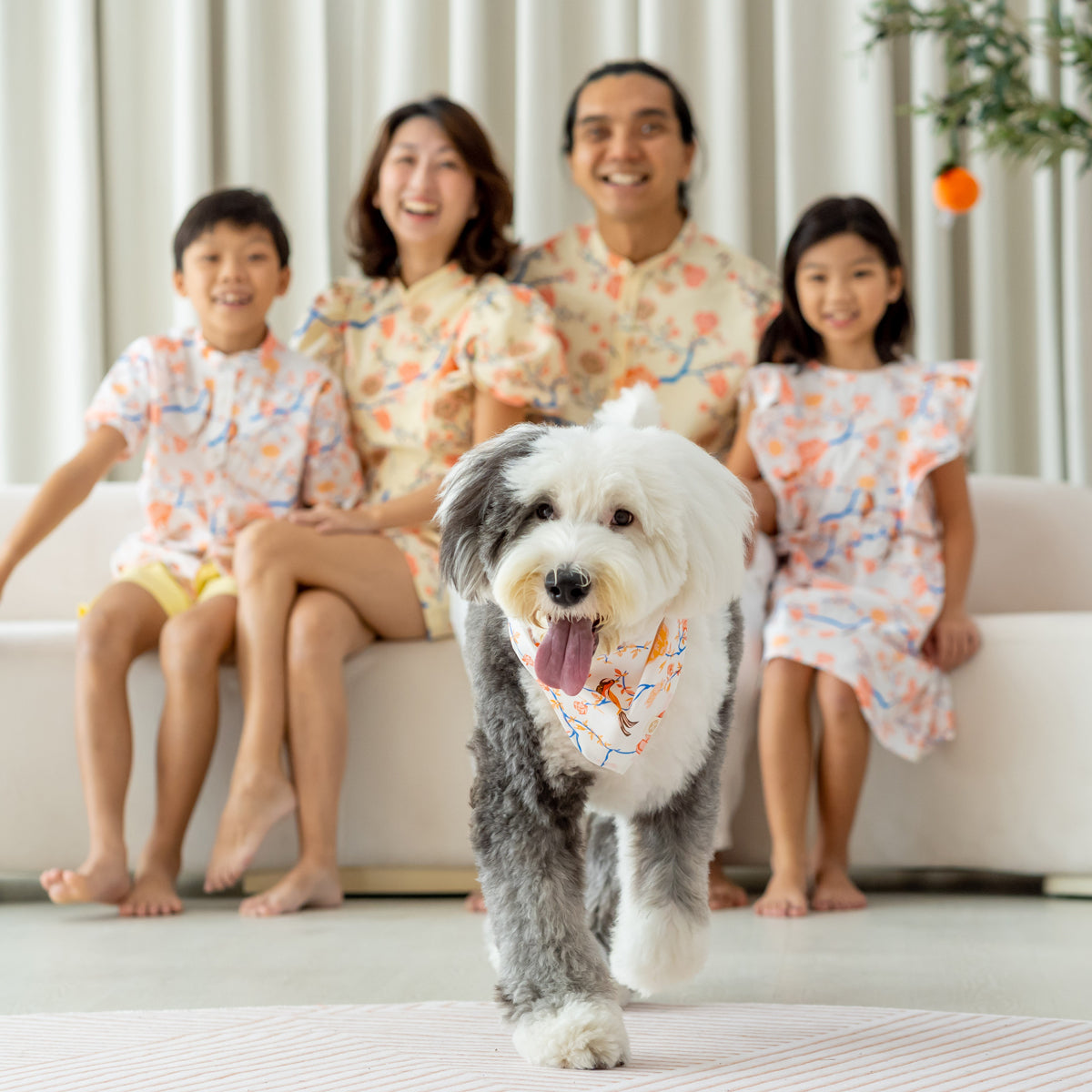 Garden Series - Pet Bandana in White Peony (Personalisable) by Le Petit Society — image 2