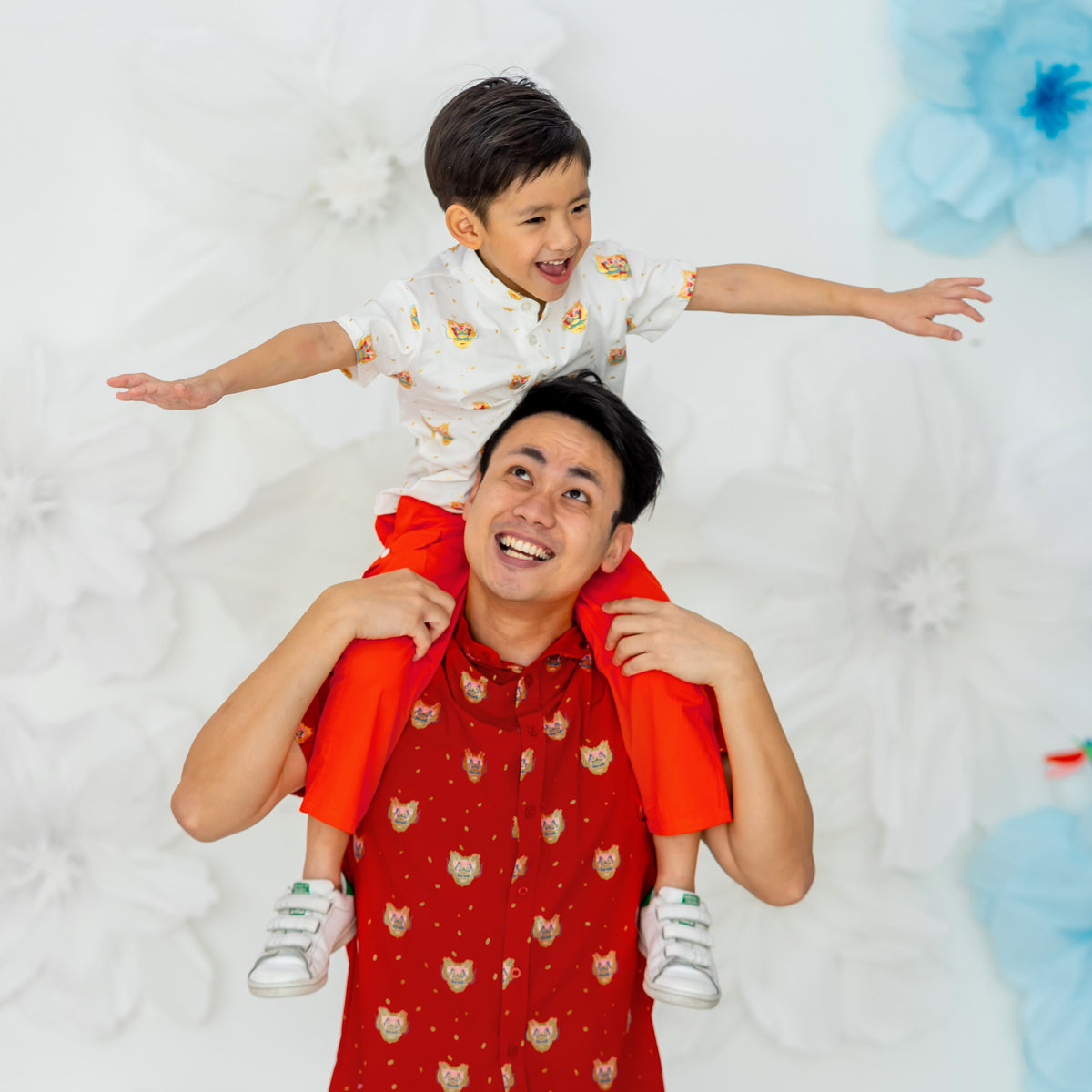 Kids Utility Pants in Orange by Le Petit Society — image 3
