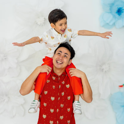 Kids Utility Pants in Orange by Le Petit Society — image 3