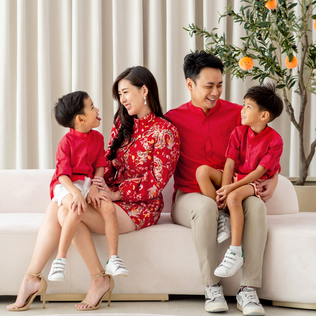 Dragon Series - Boys Long Sleeves Shirt in Red by Le Petit Society