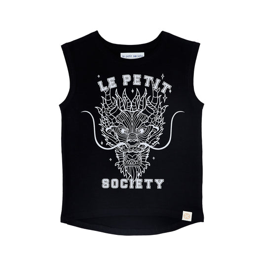Dragon Streetwear - Kids Tank in Black Dragon by Le Petit Society