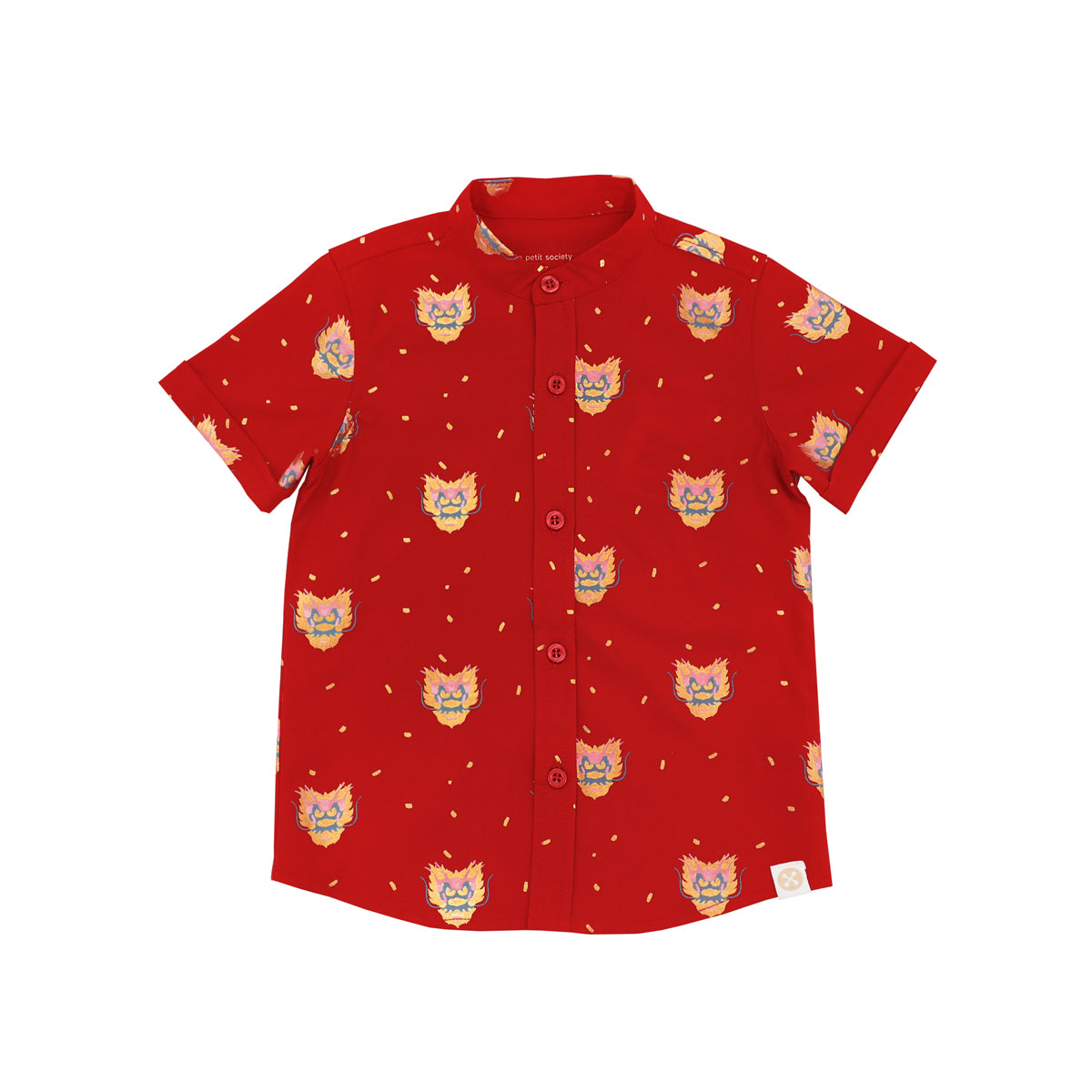 Dragon Series - Boys Shirt in Red Dragon Print by Le Petit Society — image 5
