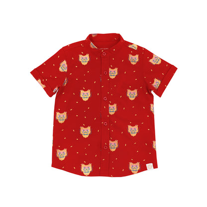 Dragon Series - Boys Shirt in Red Dragon Print by Le Petit Society — image 5