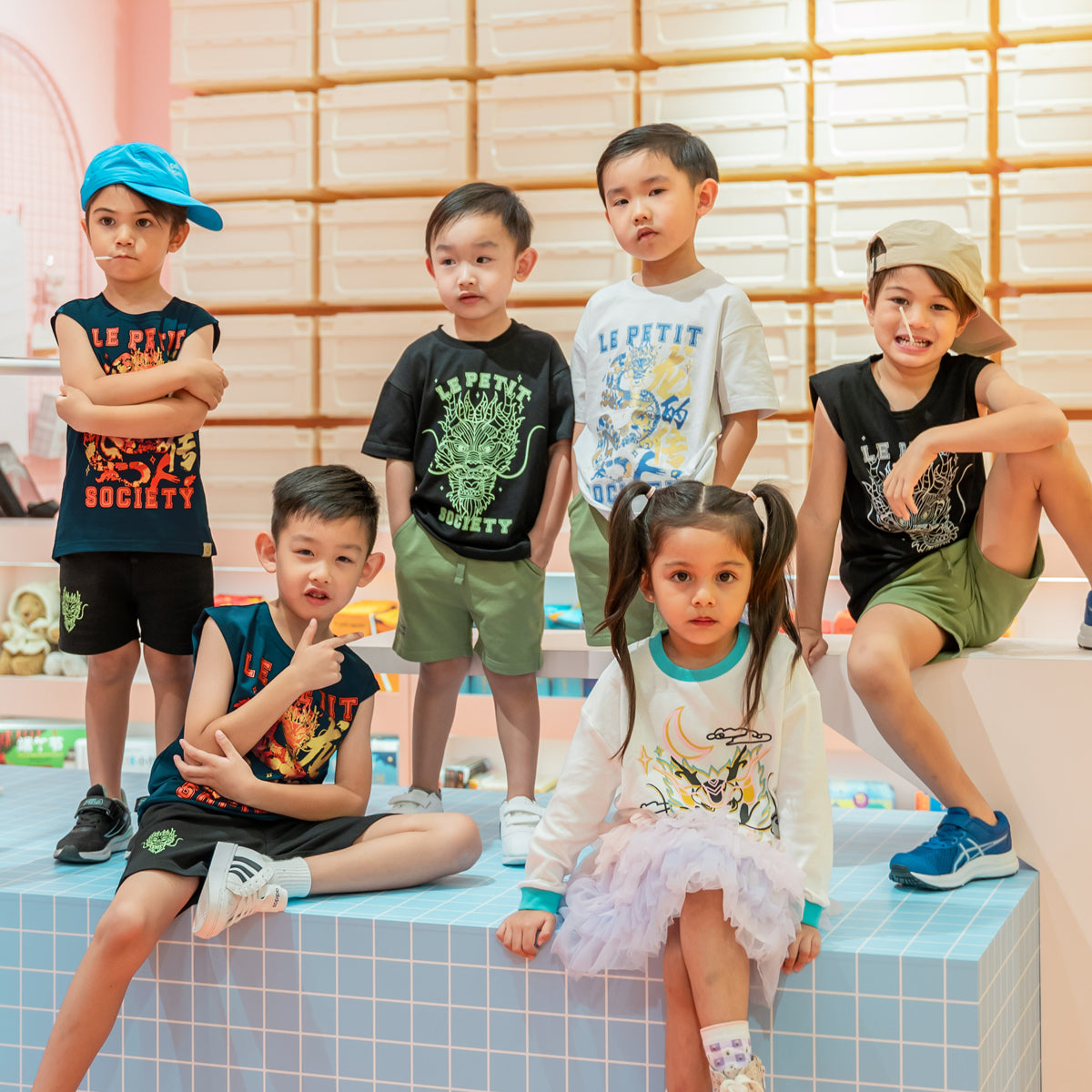 Dragon Streetwear - Kids Tank in Navy Dragon by Le Petit Society — image 4