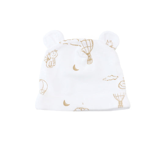 Baby Organic Bear Hat in Dreamy Dragon - White by Le Petit Society