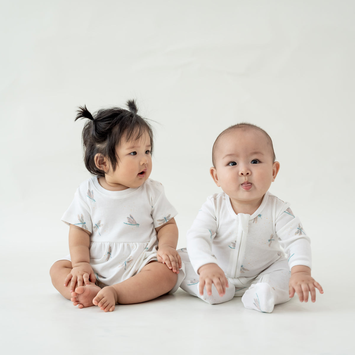 Baby Girl Organic Dress in Dragonfly Print by Le Petit Society — image 7