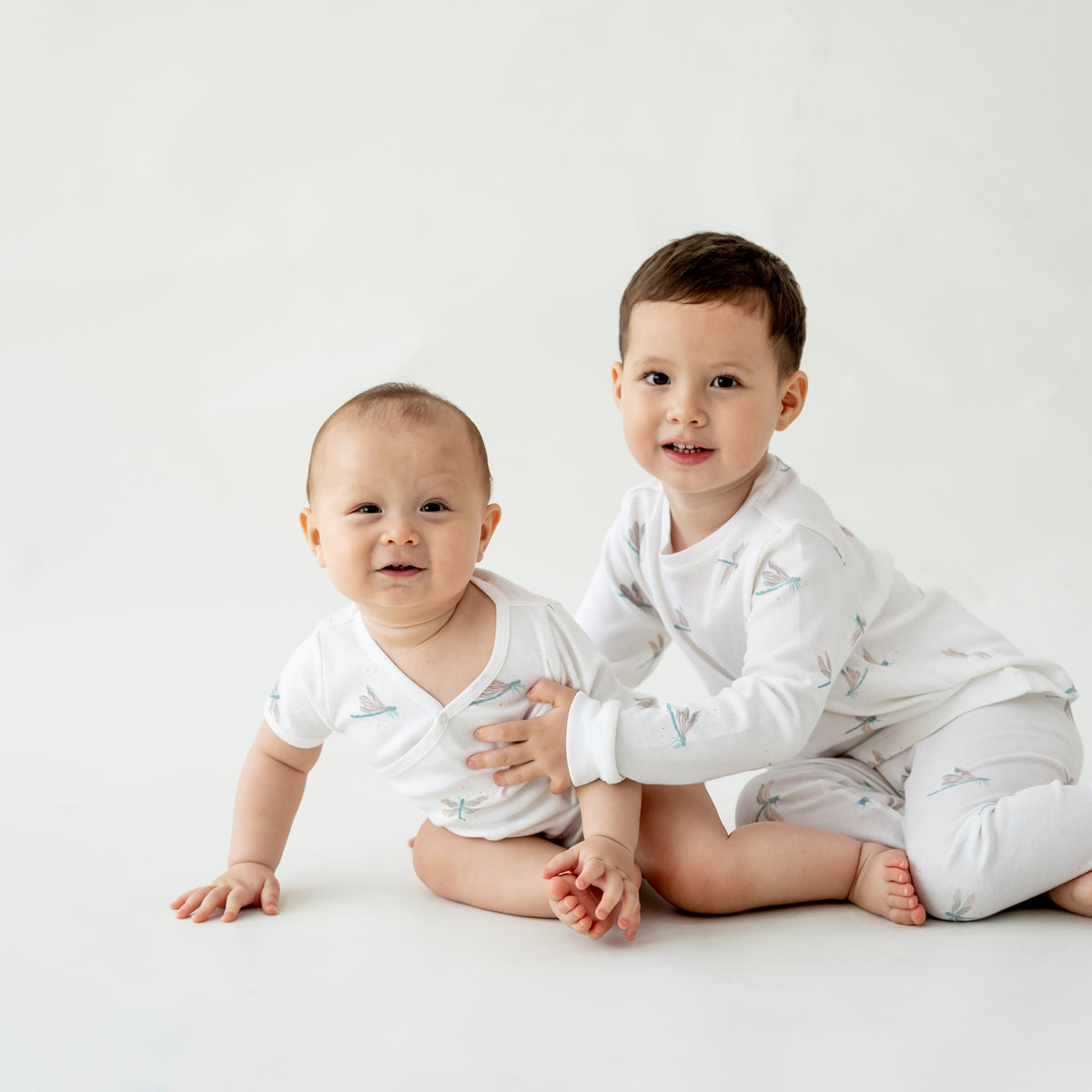 Kids Long Sleeve Organic Pyjamas Set in Dragonfly Print by Le Petit Society — image 10