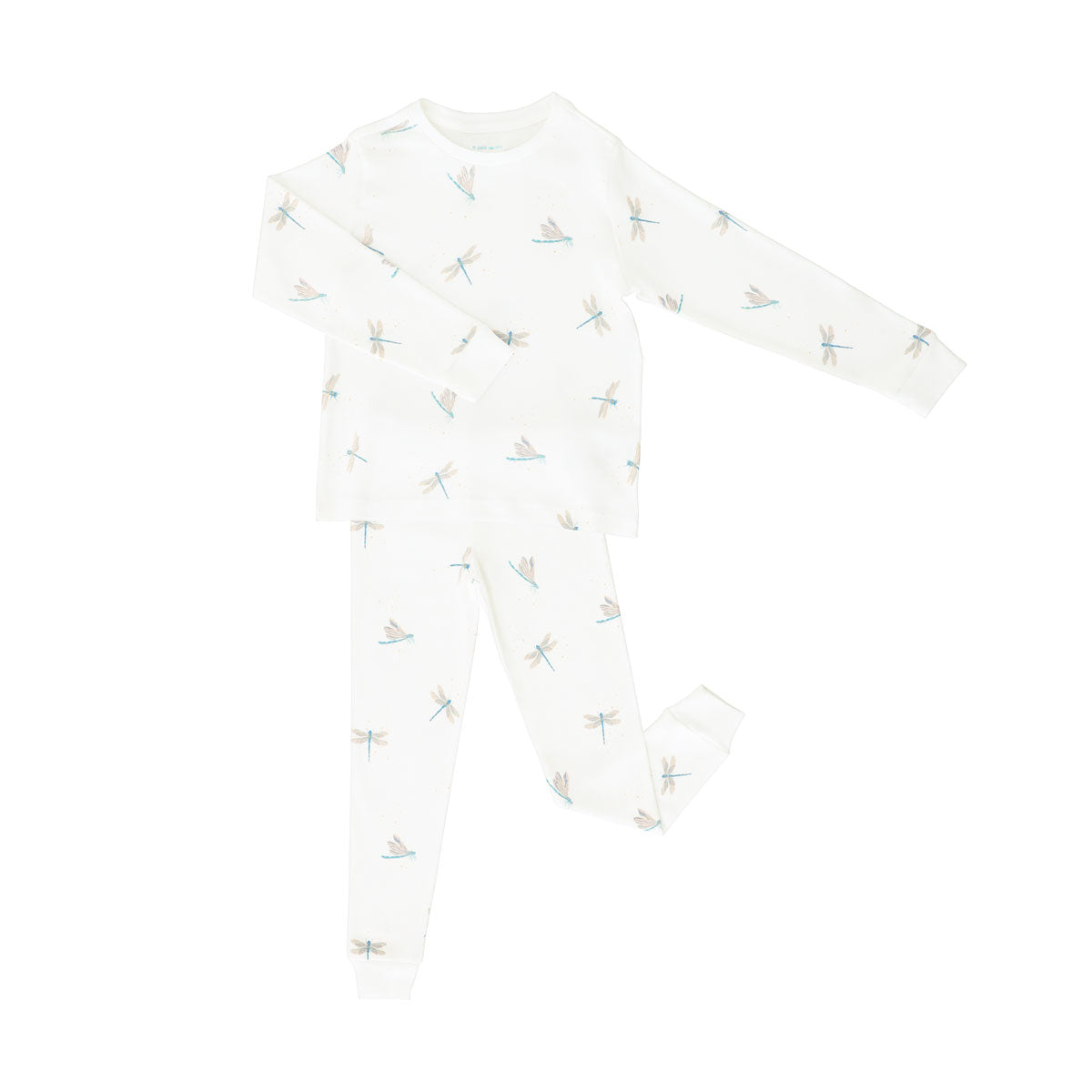 Kids Long Sleeve Organic Pyjamas Set in Dragonfly Print by Le Petit Society — image 7