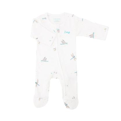Baby Organic Zip Sleepsuit with Foldable Mittens & Footies in Dragonfly by Le Petit Society — image 19