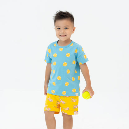 Made For Play - Kids Terry Shorts in Bike Print by Le Petit Society — image 3