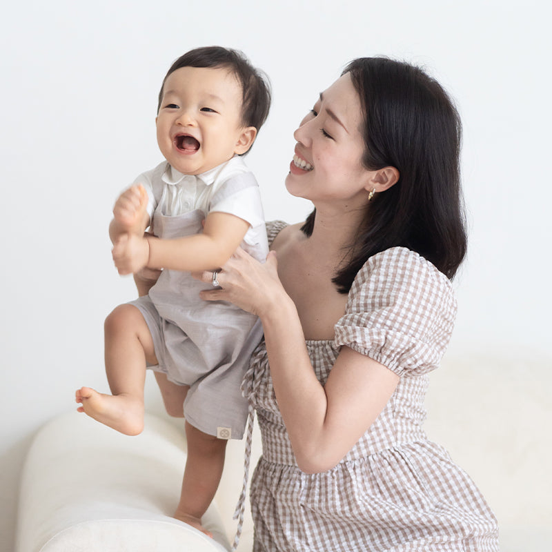 Papa & Mini - Baby Boy Overalls in Grey by Le Petit Society — image 6