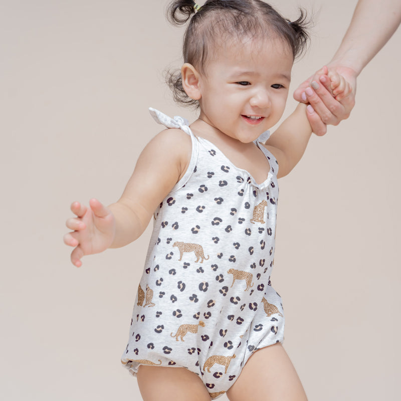 Baby Girl Romper in Leopard Print by Le Petit Society — image 5
