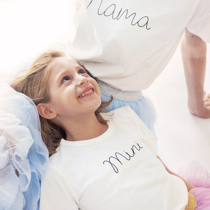 Family Tees - Mini Kids Tee in White/Black by Le Petit Society