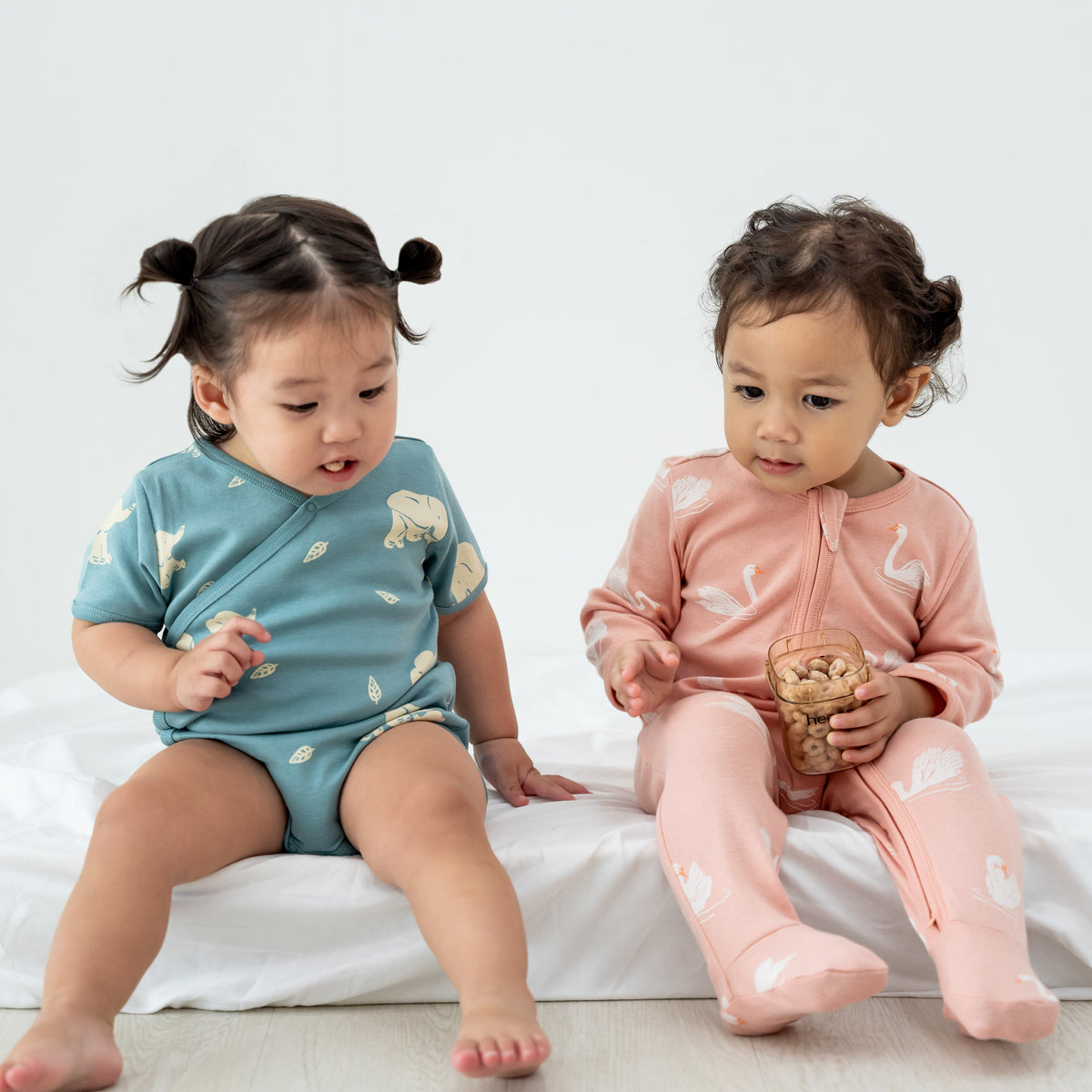 Baby Organic Kimono Romper in Elephant Print by Le Petit Society — image 7