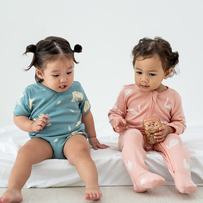Baby Organic Kimono Romper in Elephant Print by Le Petit Society — image 7