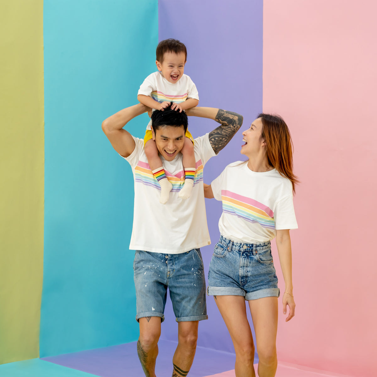 Rainbow Series - Adult Boxy Tee in Pastel by Le Petit Society — image 9