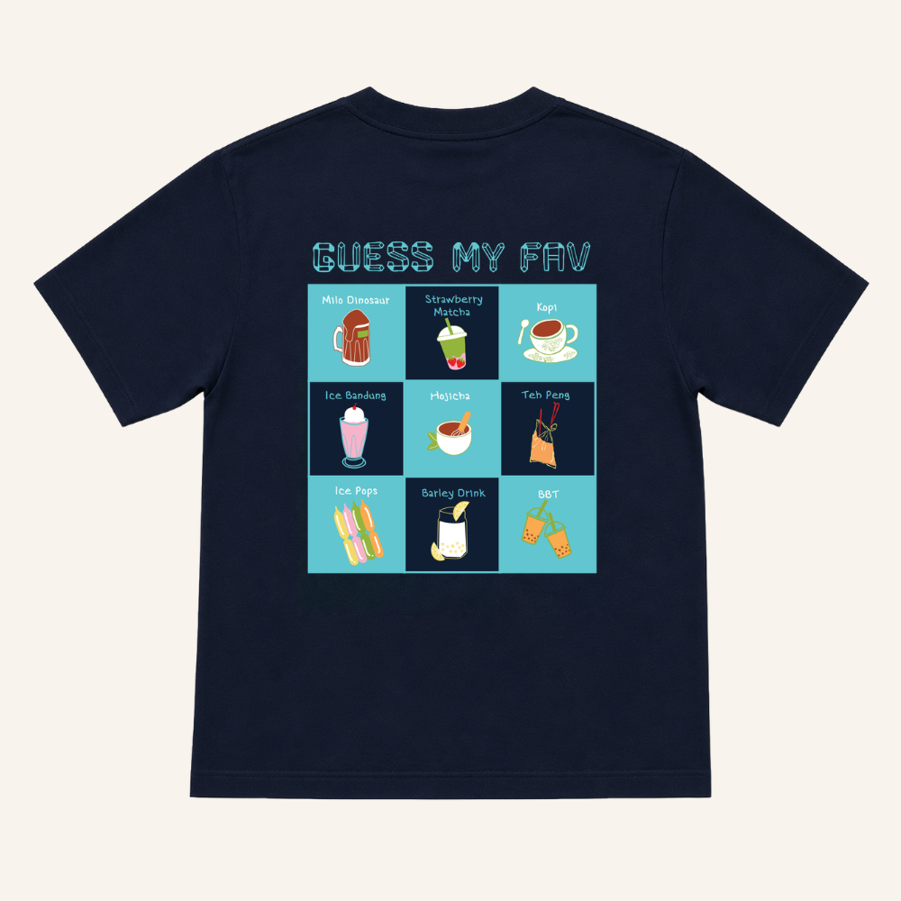 A Singapore Series - Fav Drinks Adult Tee in Navy by Le Petit Society — image 3