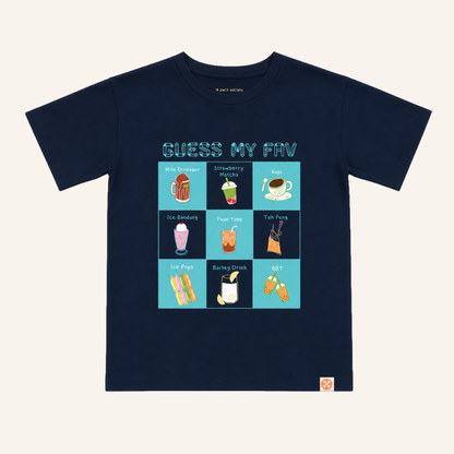 A Singapore Series - Fav Drinks Kids Tee in Navy by Le Petit Society — image 2