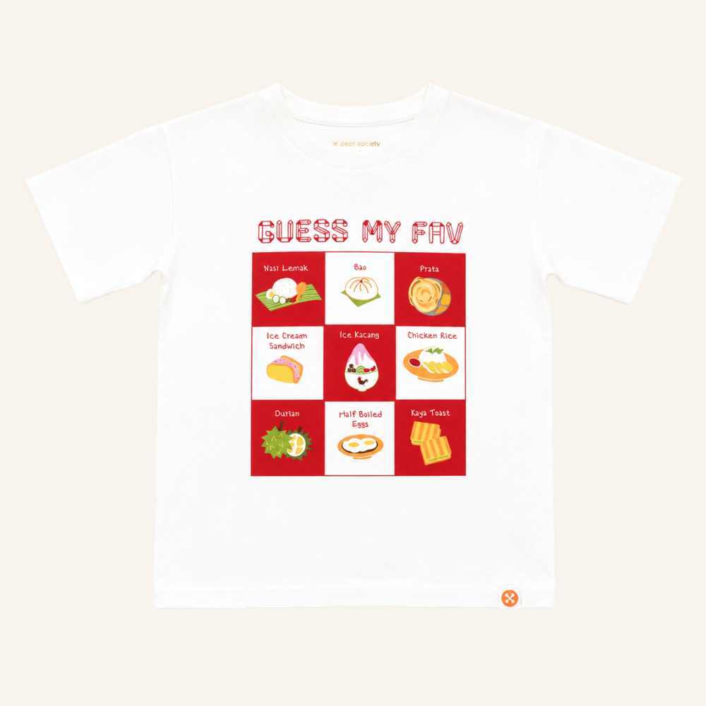 A Singapore Series - Fav Food Kids Tee in White by Le Petit Society — image 2