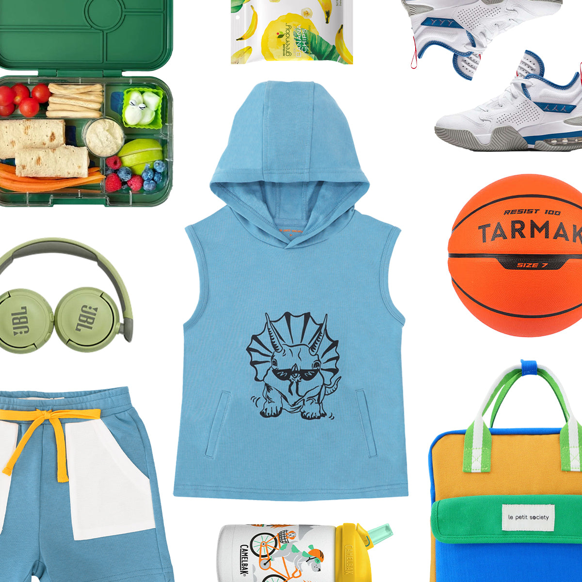 Made for Play - Hoodie Tank in Triceratops Print in Blue by Le Petit Society — image 10