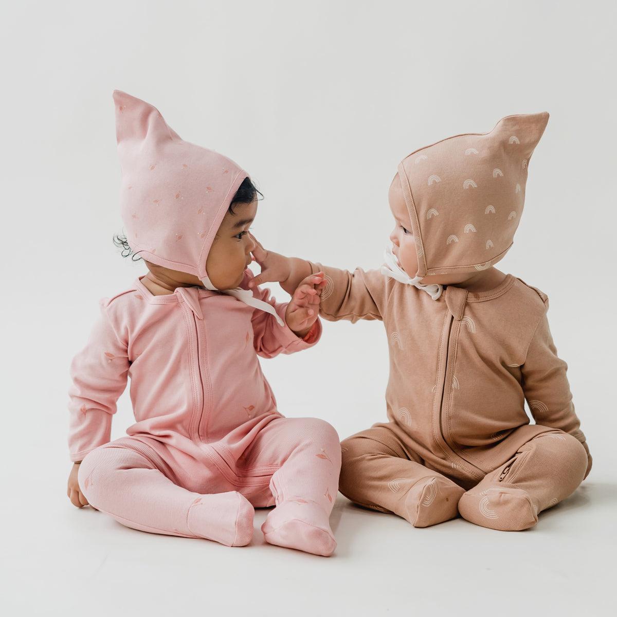 Baby Organic Zip Sleepsuit in Flower Bud Print by Le Petit Society — image 12
