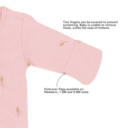 Baby Organic Zip Sleepsuit in Flower Bud Print by Le Petit Society — image 5