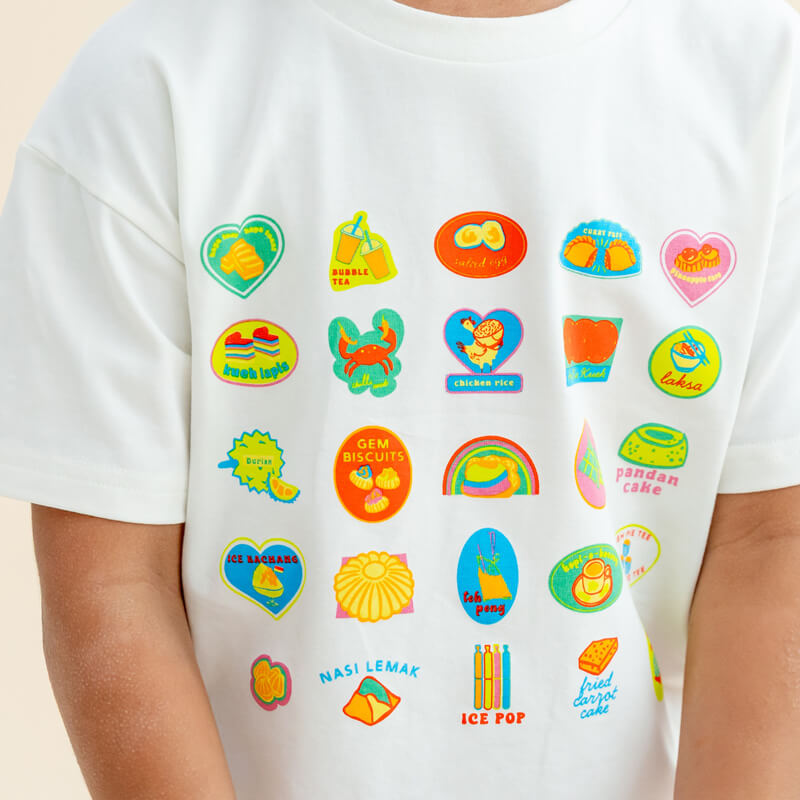 A Singapore Series - Foodie Kids Tee in White by Le Petit Society — image 3