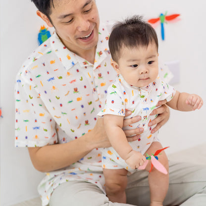 Garden Series - Baby Boy Jersey Romper in Garden Print by Le Petit Society — image 6