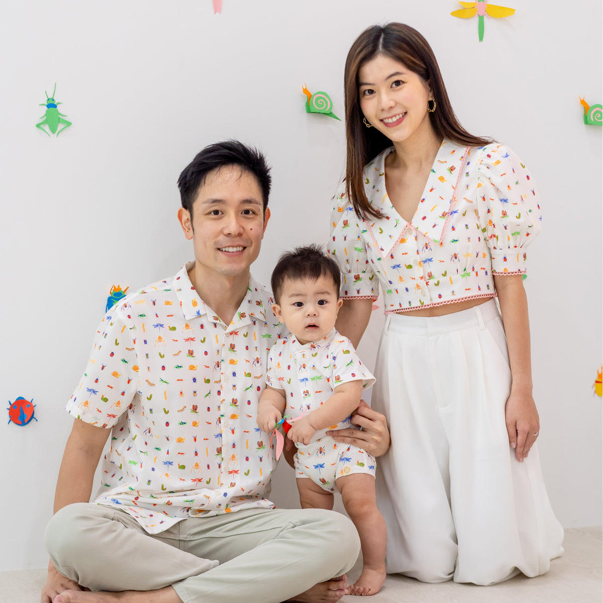 Garden Series - Baby Boy Jersey Romper in Garden Print by Le Petit Society — image 4