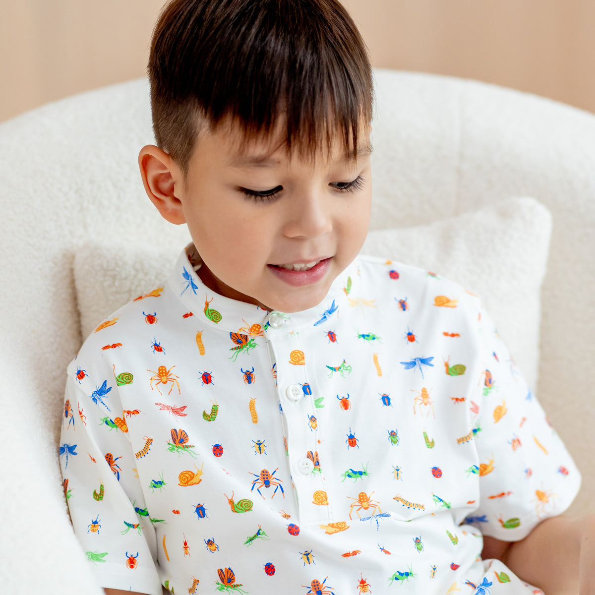 Garden Series - Boys Jersey Shirt in Garden Print by Le Petit Society — image 14