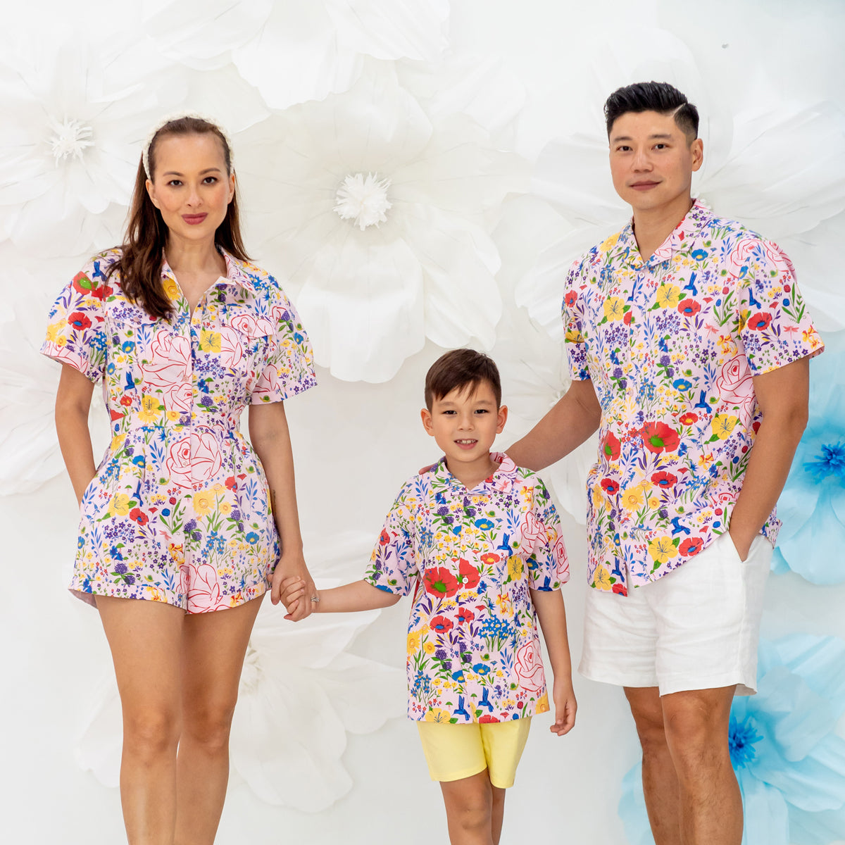 Garden Series - Boys Camp Collar Shirt in Pink by Le Petit Society — image 4